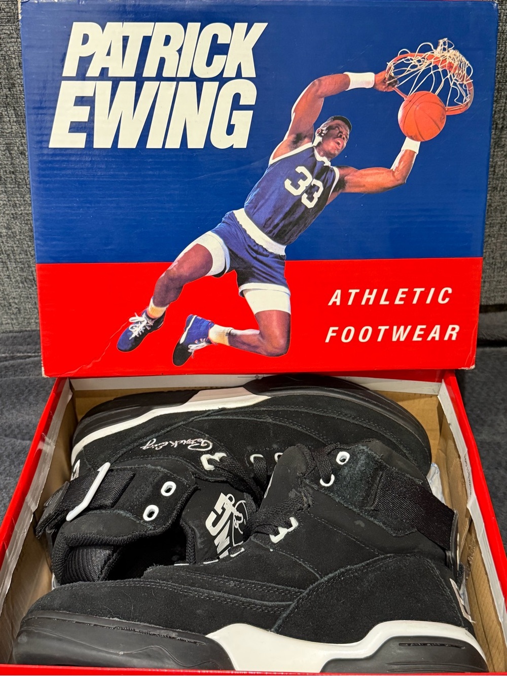 Patrick Ewing Men’s Athletic Shoes in Black and White